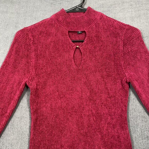 INC Ribbed Knit Long-Sleeve Mock Neck Sweater Keyhole Rayon/Nylon Womens Size S - Picture 8 of 11